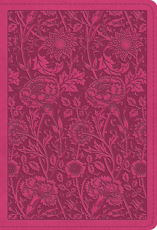 Esv Large Print Compact Bible (RL)*-Berry  Floral Design Trutone