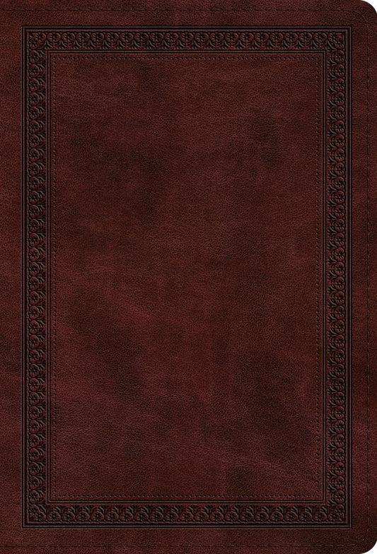 Esv Large Print Compact Bible (RL)*- Mahogany  Border Design Trutone