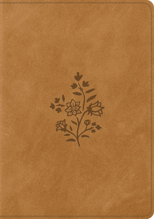 ESV Single Column Journaling Bible/Large Print-Nubuck Caramel  Wildflower DesignTruTone
