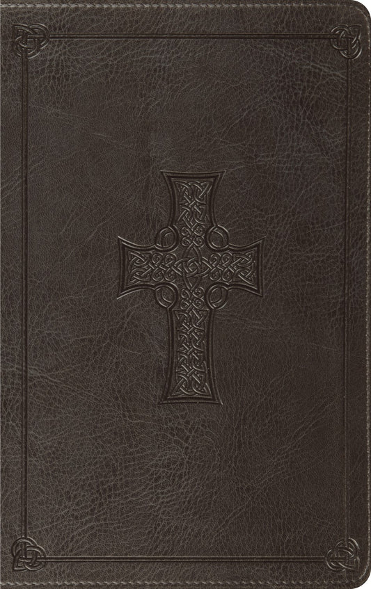 Esv Thinline Bible (Rl)*-Charcoal  Celtic Cross Design Trutone