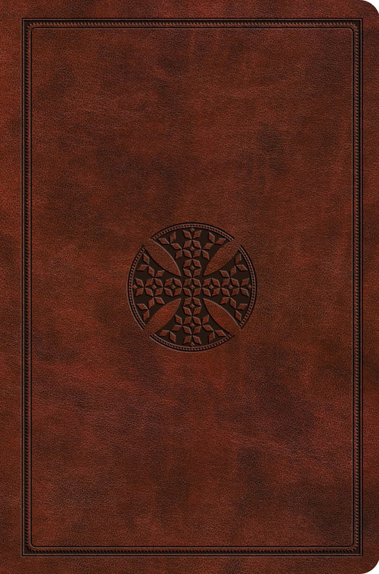 Esv Value Compact Bible*-Chestnut  Mosaic Cross Design Trutone