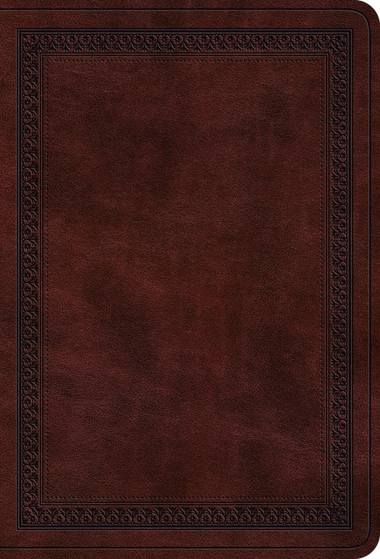Esv Value Large Print Compact Bible*-Mahogany  Border Design Trutone