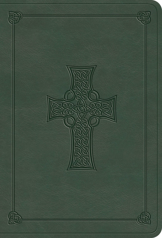 Esv Value Large Print Compact Bible*-Quiet Forest  Celtic Cross Design Trutone