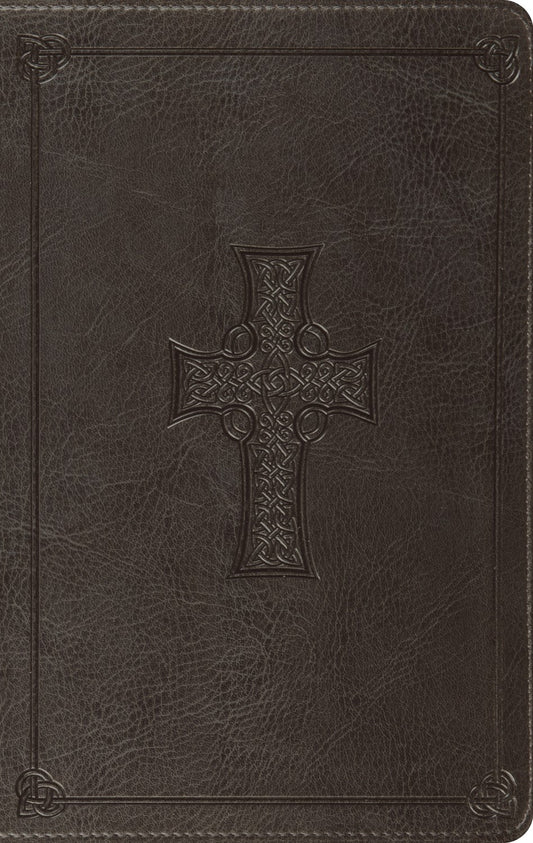 Esv Value Thinline Bible*-Charcoal  Celtic Cross Design Trutone