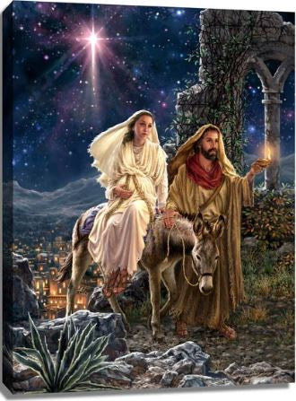 Glow Print Canvas-Journey To Bethlehem LED w/Remote Control (18" x 24") (#GLOW2507)