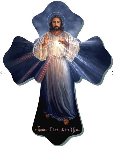 Wall Cross-Divine Mercy-MDF (6" x 8") (#A2533)