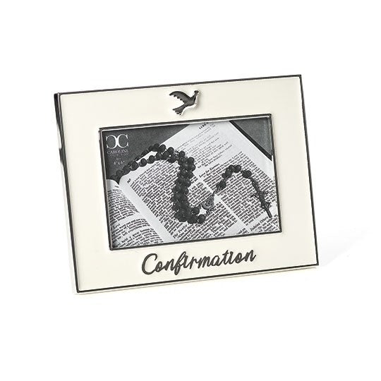 Frame-Confirmation Dove (Holds 4" x 6")-Silver (6.25"H) (#21387)