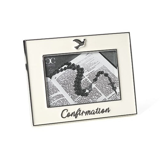 Frame-Confirmation Dove (Holds 4" x 6")-Silver (6.25"H) (#21387)