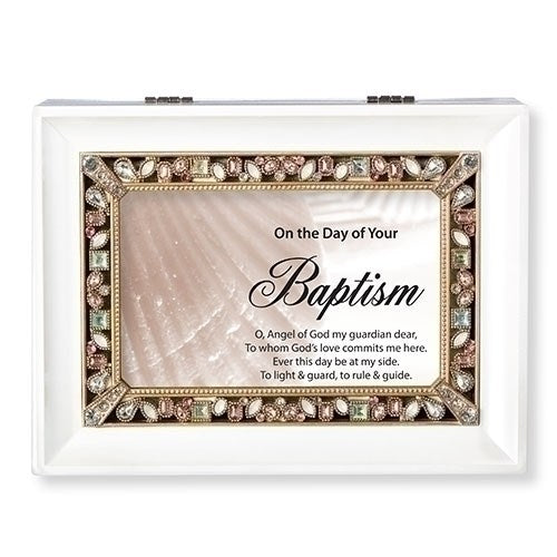Music Box-On The Day Of Your Baptism (Tune: Clair de Lune) (8" x 6.125" x 2.75") (#W0029)
