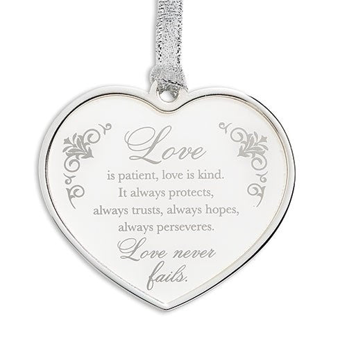 Ornament-Love Is Patient  Love Is Kind...In Gift Box-Silver (2.5"H) (#11510)