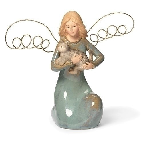 Figurine-Angel Holding Cat (5.25"H) (#16166)