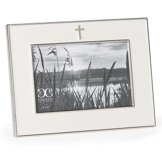 Frame-Cross (Holds 4" x 6")-Silver (6.25"H) (#13344)