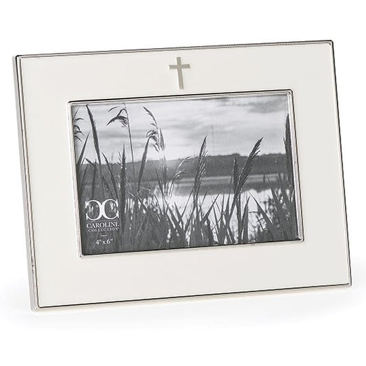 Frame-Cross (Holds 4" x 6")-Silver (6.25"H) (#13344)
