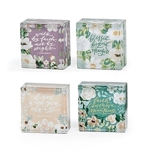 Display-Glass Block Inspirations (2.5") (4 Styles) (16 Pieces) (#19417)