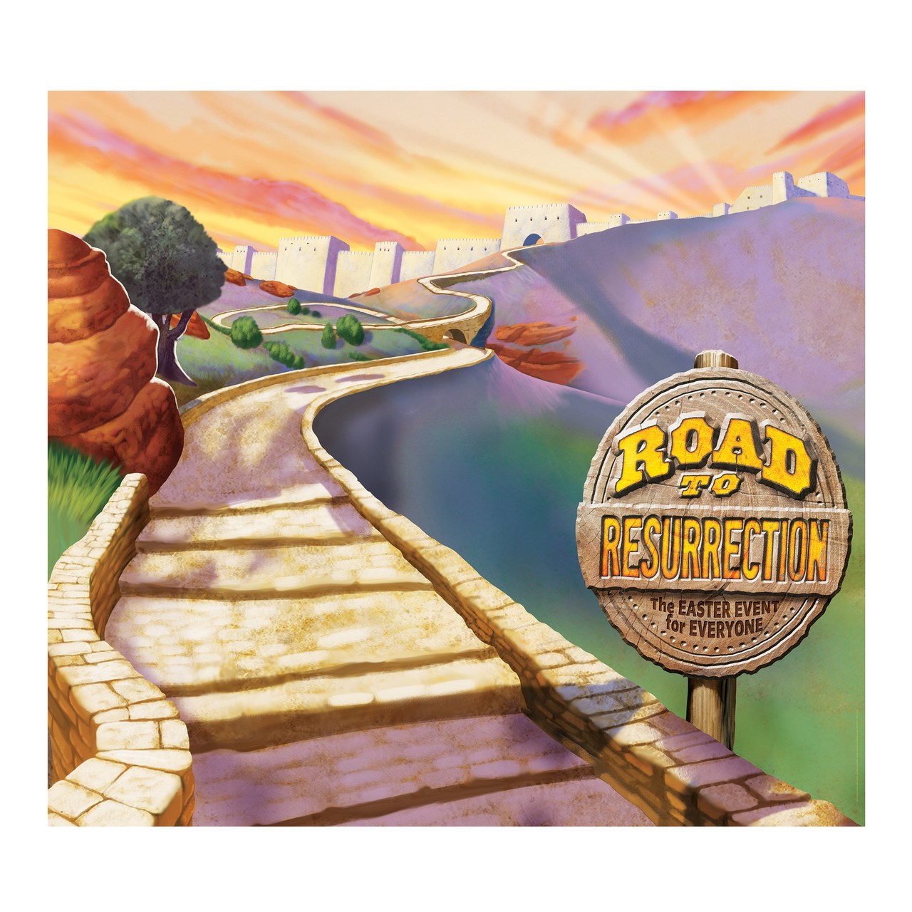 Road To Resurrection Roadside Photo Op Backdrop (10' x 9')