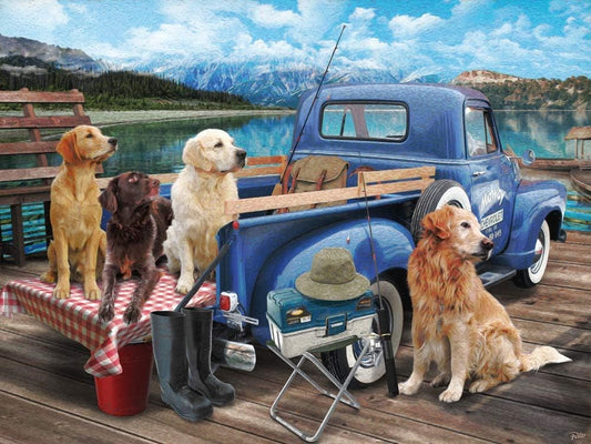 Jigsaw Puzzle-Dogs Gone Fishing (550 Pieces)