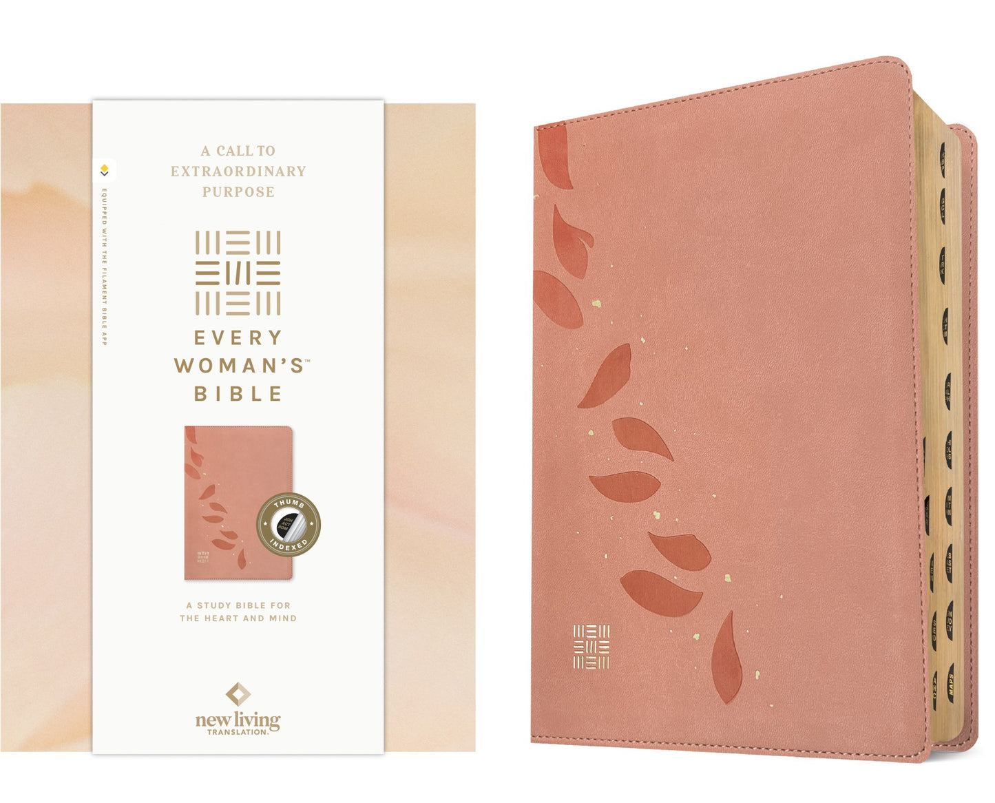 NLT Every Woman's Bible  Filament-Enabled Edition-Pink Petals Leatherlike Indexed