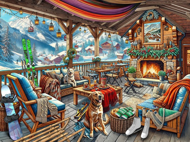 Jigsaw Puzzle-Ski Cabin (550 Pieces)