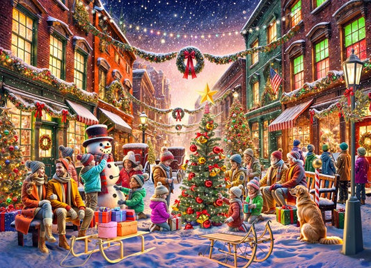 Jigsaw Puzzle-Downtown Christmas (1000 Pieces)