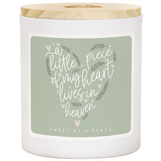 Candle-Little Piece Heart/Green-Sweet As A Peach Scent (11 Oz - 2 Wick)