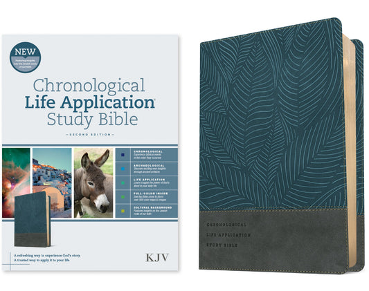 KJV Chronological Life Application Study Bible (Second Edition)-Palm Forest Blue Leatherlike