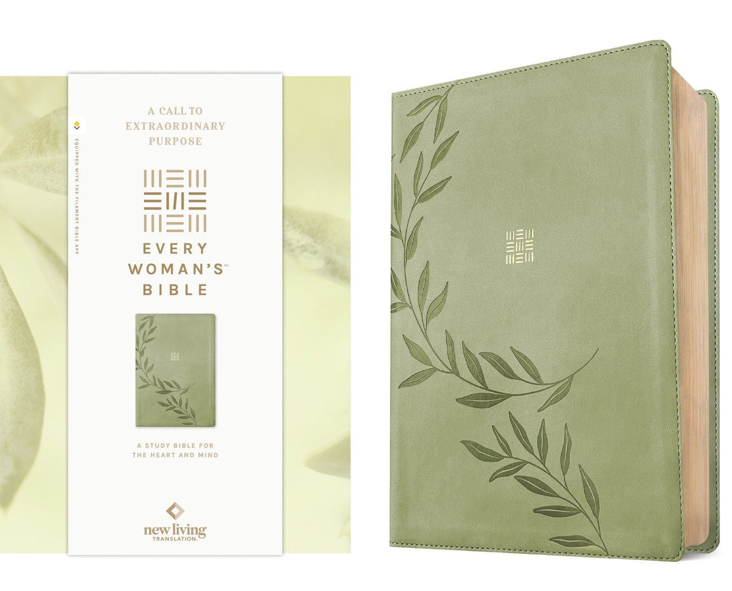 NLT Every Woman's Bible  Filament-Enabled Edition-Olive Branch Green Leatherlike