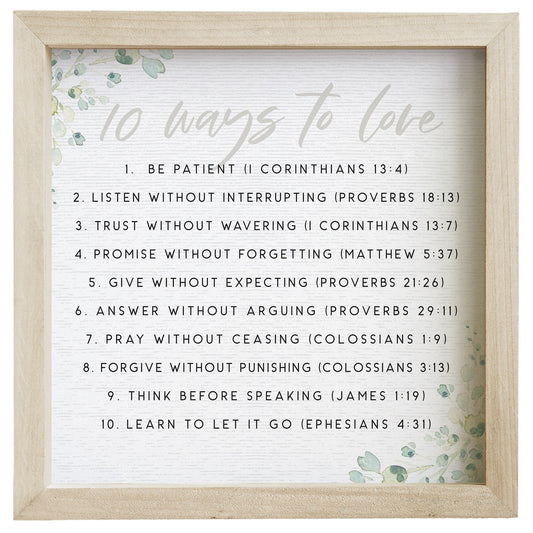 Rustic Frame-Ways To Love (10" x 10")