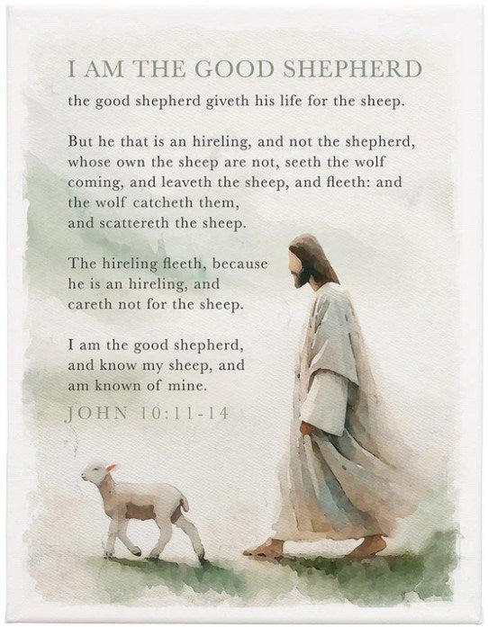 Wrapped Canvas-Good Shepherd (9" x 12")
