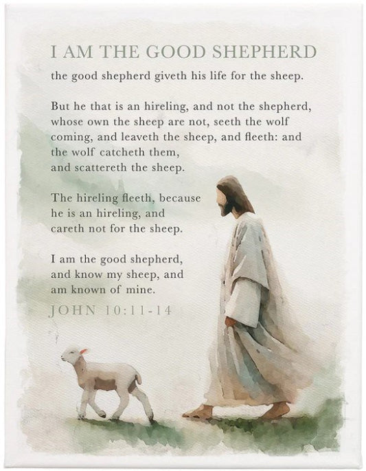 Wrapped Canvas-Good Shepherd (9" x 12")