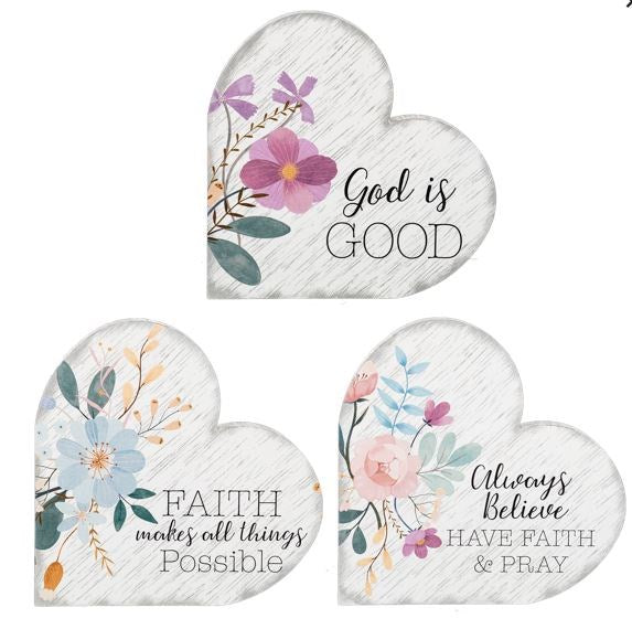 Heart Sitter-Faith God Believe (8 x 8) (Pack Of 6)