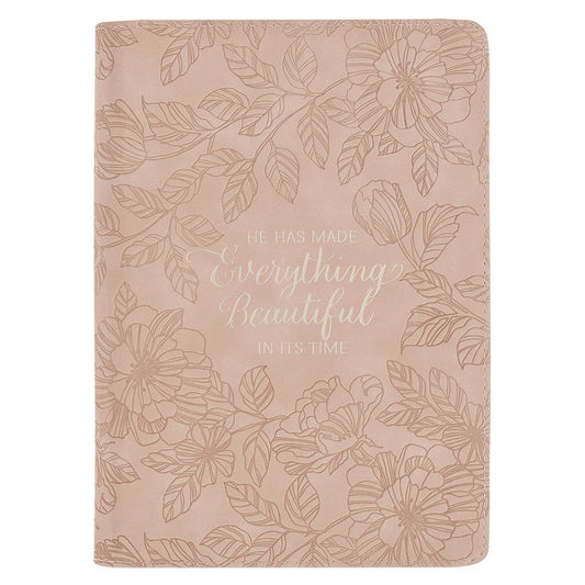 Journal Classic W/ Zip-Everything Beautiful Ecc. 3:11-Pink