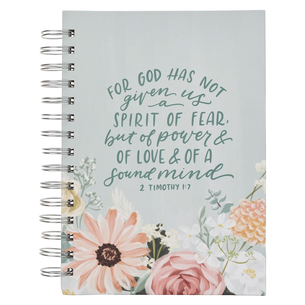 Journal Wirebound-For God Has Not Given 1 Tim. 1:17-Blue Floral