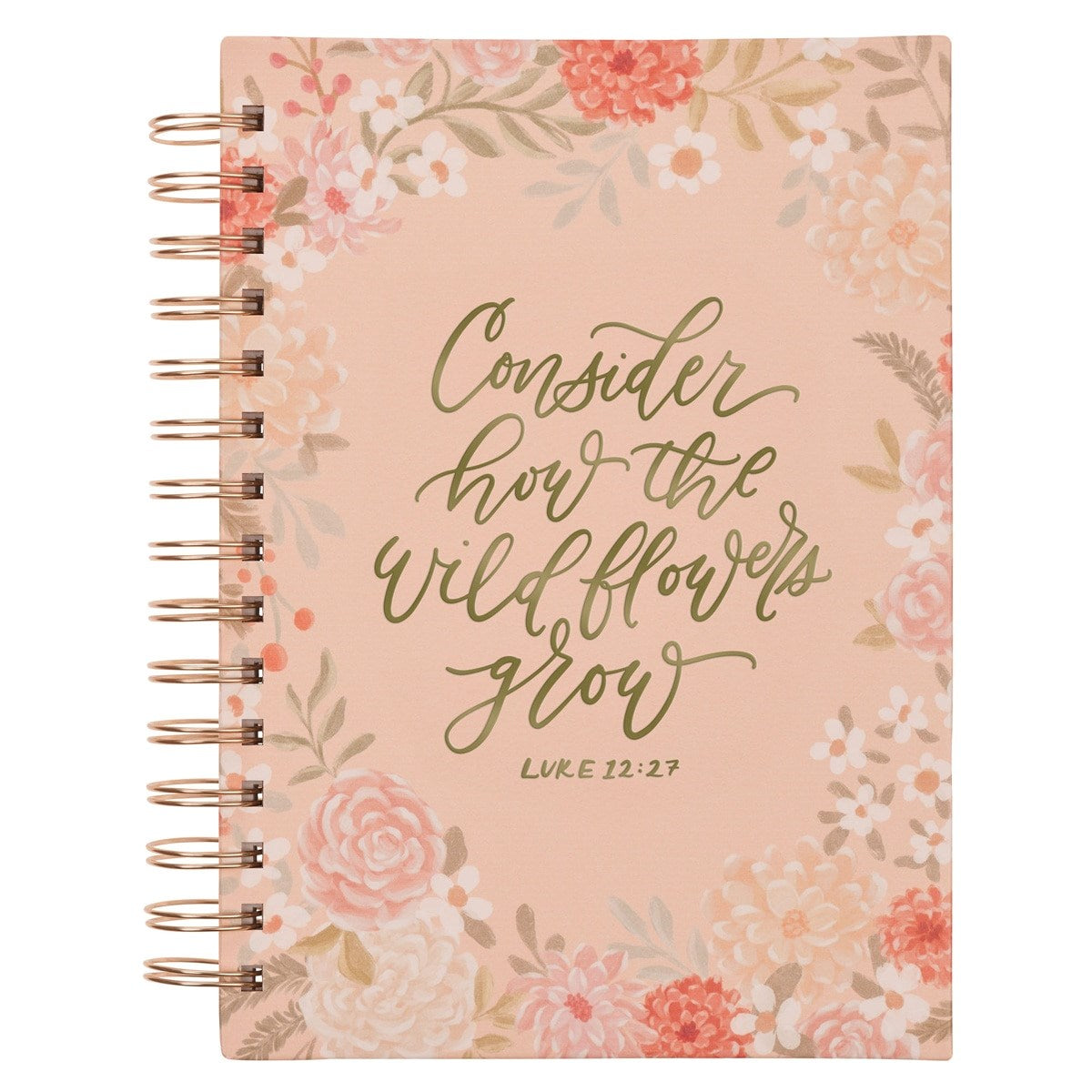 Journal Wirebound-Consider How The Wildflowers Grow Luke 12:27-Orange
