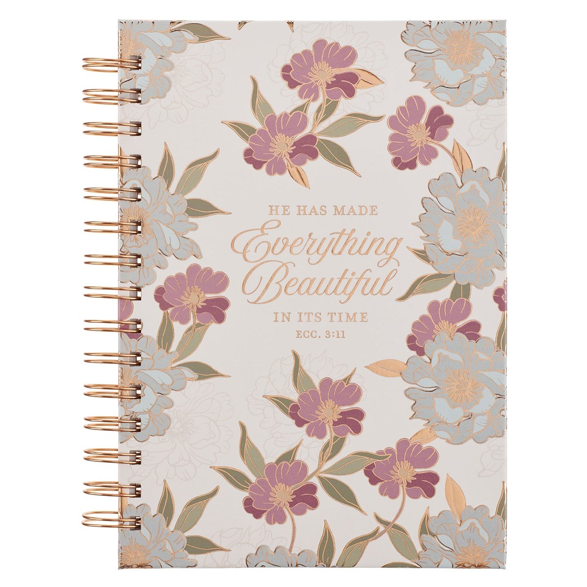 Journal Wirebound-Everything Beautiful Ecc. 3:11-White