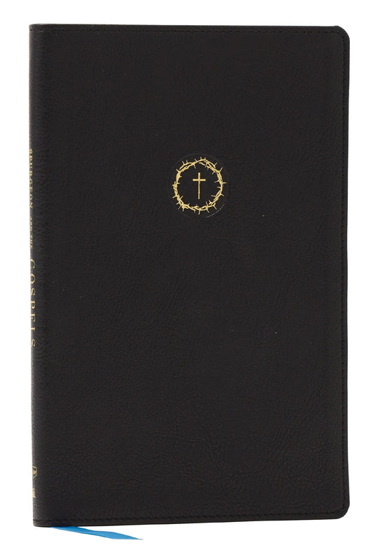 NKJV Spurgeon And The Gospels (Comfort Print)-Black Leathersoft
