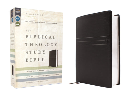 NIV Biblical Theology Study Bible (Trace the Themes of Scripture) (Comfort Print)-Black Leathersoft