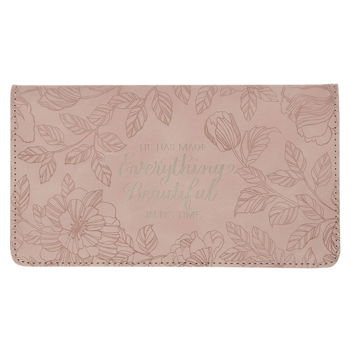 Checkbook Wallet-Everything Beautiful Ecc. 3:11-Pink