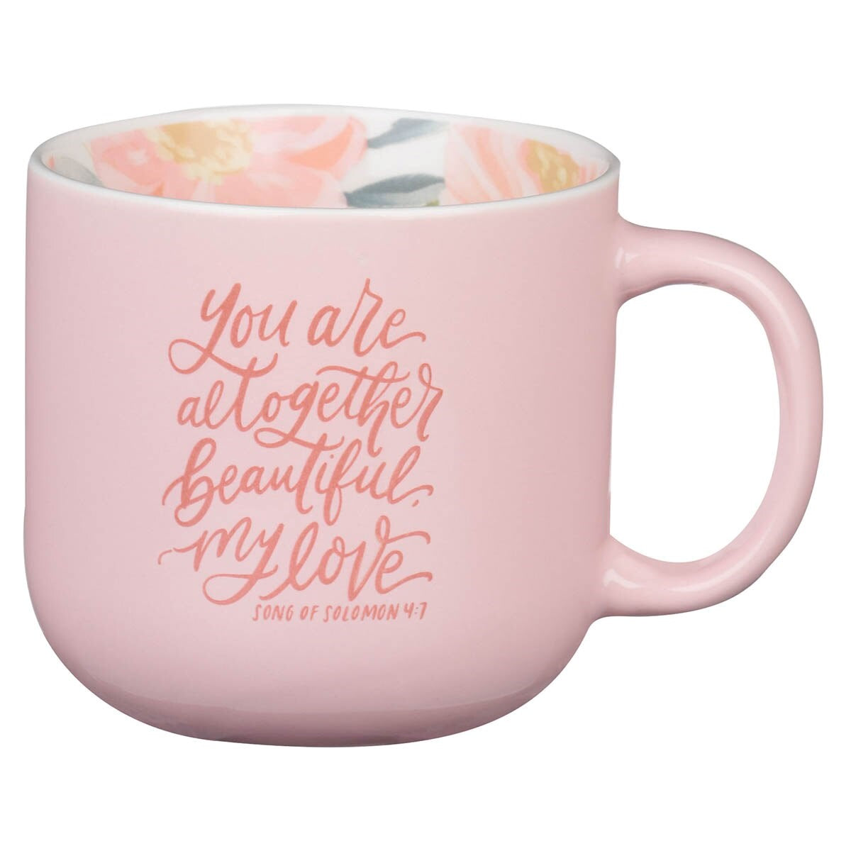 Ceramic Mug-You Are Altogether Beautiful Song 4:7-Pink