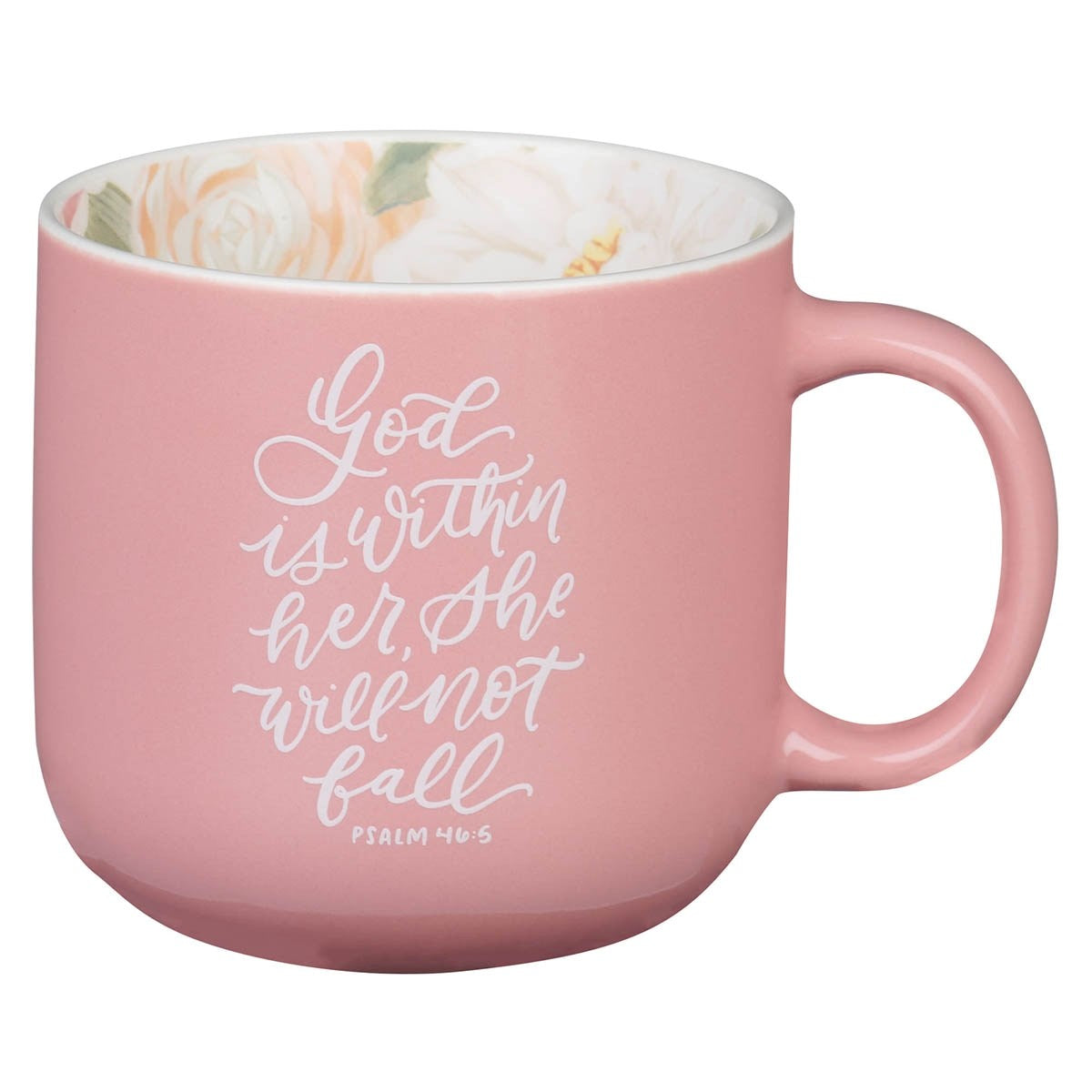 Ceramic Mug-God Is Within Her Ps. 46:5-Pink