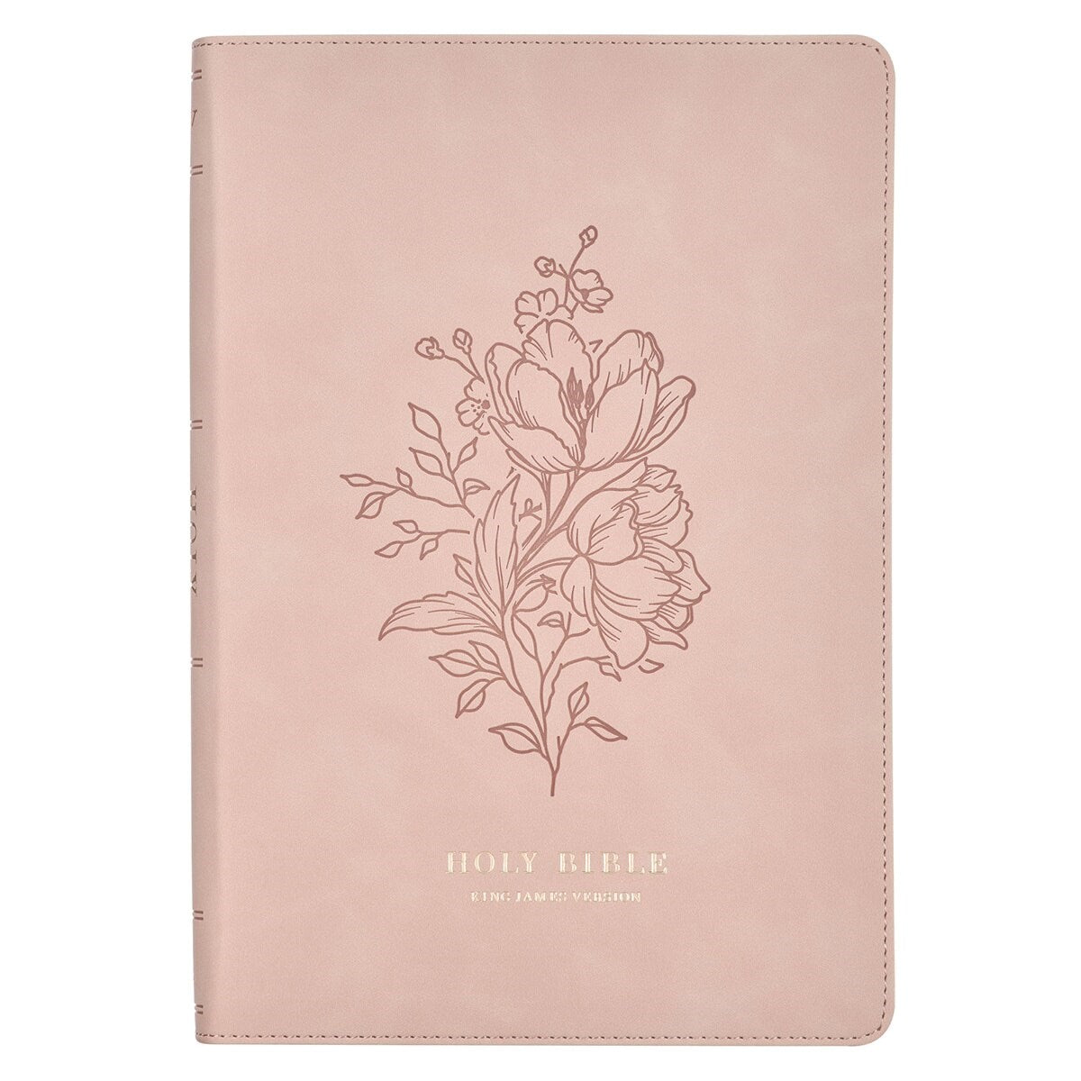 KJV Large Print Thinline Bible-Pink Faux Leather