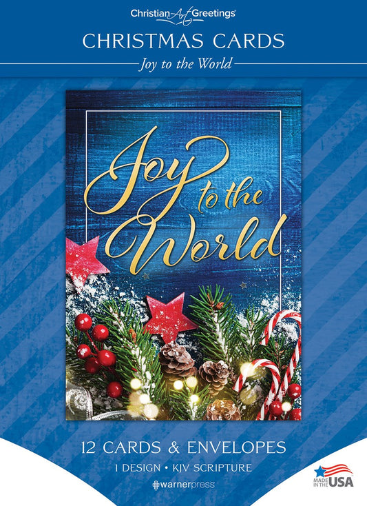 Boxed Card-Christmas: Joy To The World Solid Pack (Luke 2:10  KJV) (Box Of 12)