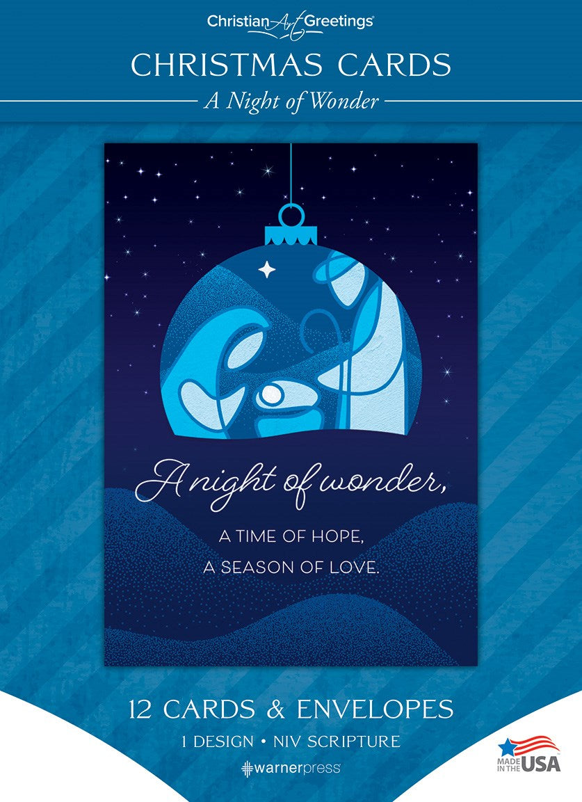 Boxed Card-Christmas: A Night Of Wonder Solid Pack (Luke 2:14  NIV) (Box Of 12)