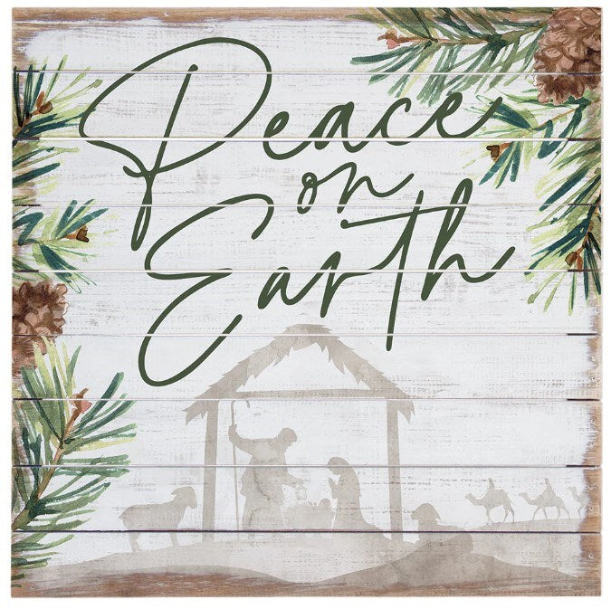 Perfect Pallet-Peace On Earth Nativity (14" x 14")