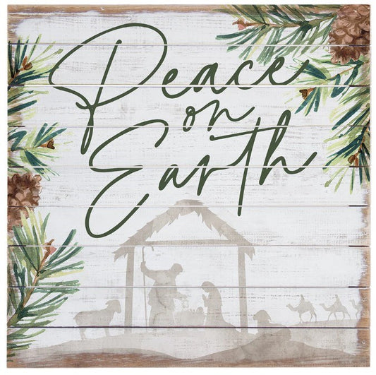 Perfect Pallet-Peace On Earth Nativity (14" x 14")