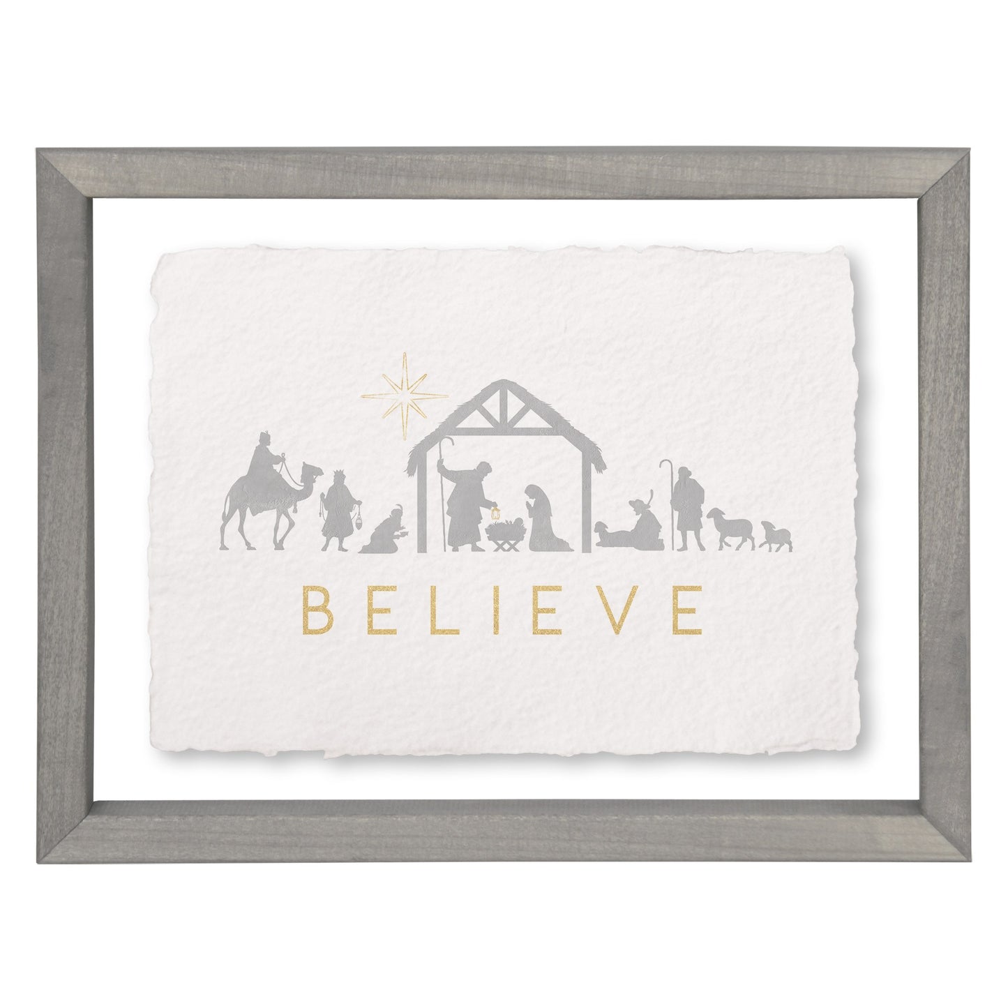 Floating Art Rectangle-Believe Nativity (11" x 14")