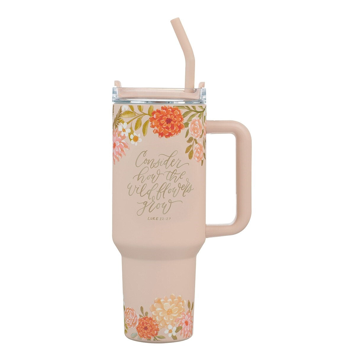 Travel Mug-Consider The Wildflower W/ Straw (40 oz) (Stainless Steel)