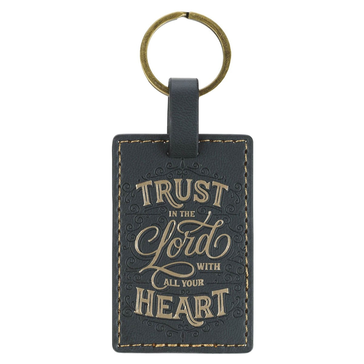 Keychain-Trust in the Lord-Faux Leather