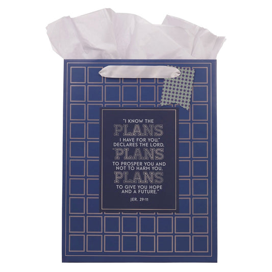 Gift Bag-Large-Plans Modern Blue