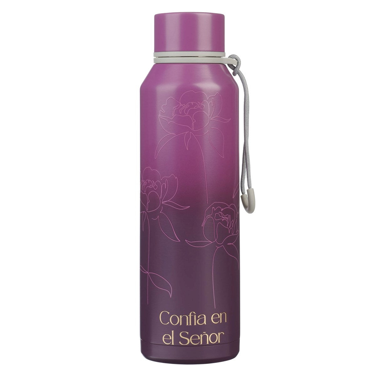 Water Bottle-Stainless Steel-Trust In The Lord (Spanish) (24 oz)