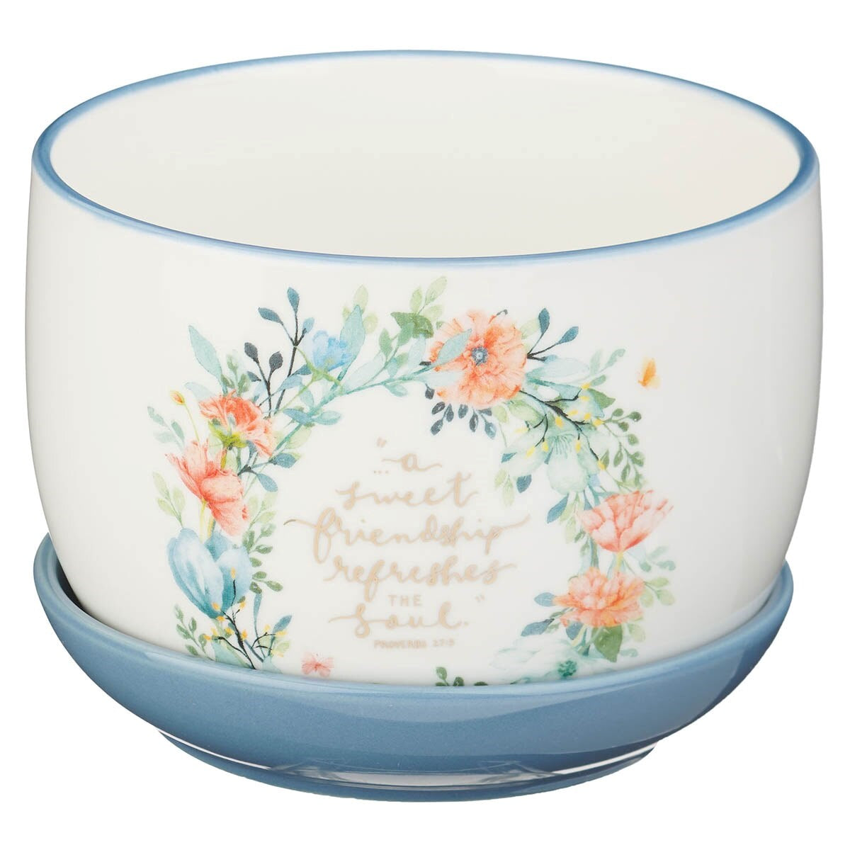 Planter Pot w/ Saucer-Sweet Friendship